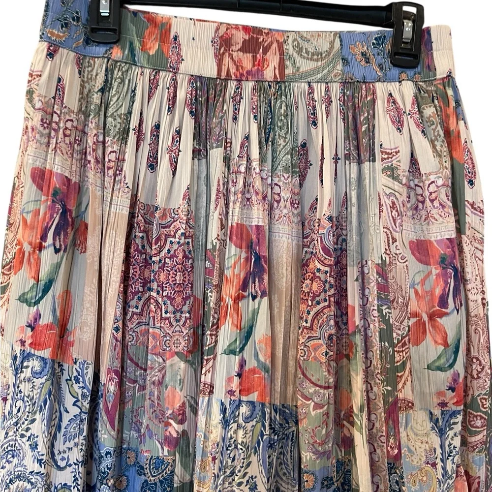 CHICO'S Women’s Maxi Skirt Elastic Waist Floral Paisley Size 1 Medium 8-10 - Picture 2 of 4